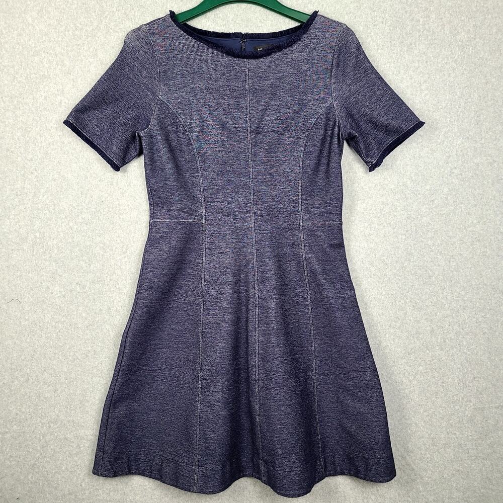 Banana Republic 10P Stretch Denim Fit N Flare Dress Classic Preppy Minimalist